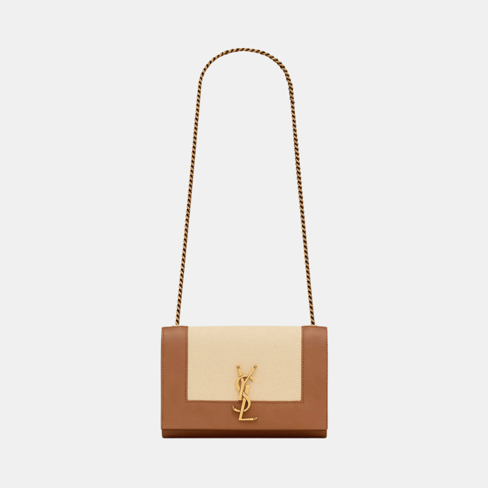 Saint Laurent Kate Small Leather and Canvas Bag - DIVA ONLINE STORE