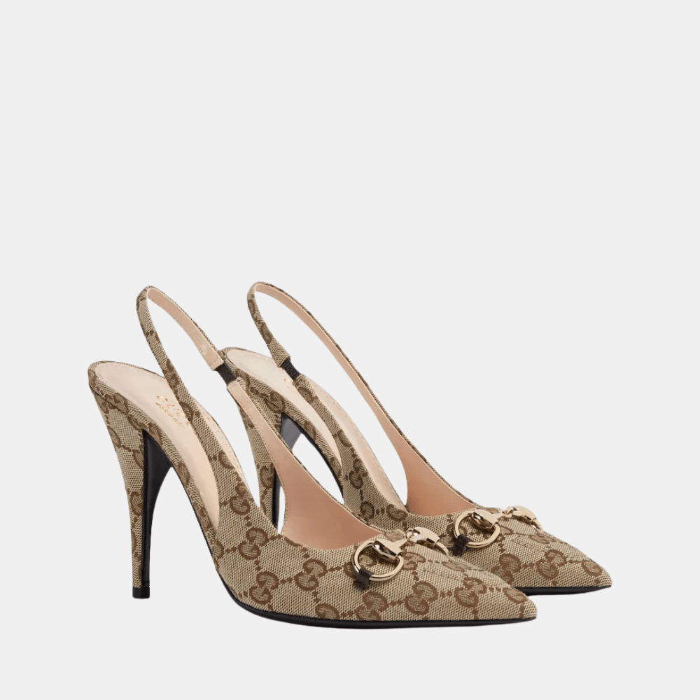 Gucci GG Canvas Slingback Pumps - DIVA ONLINE STORE