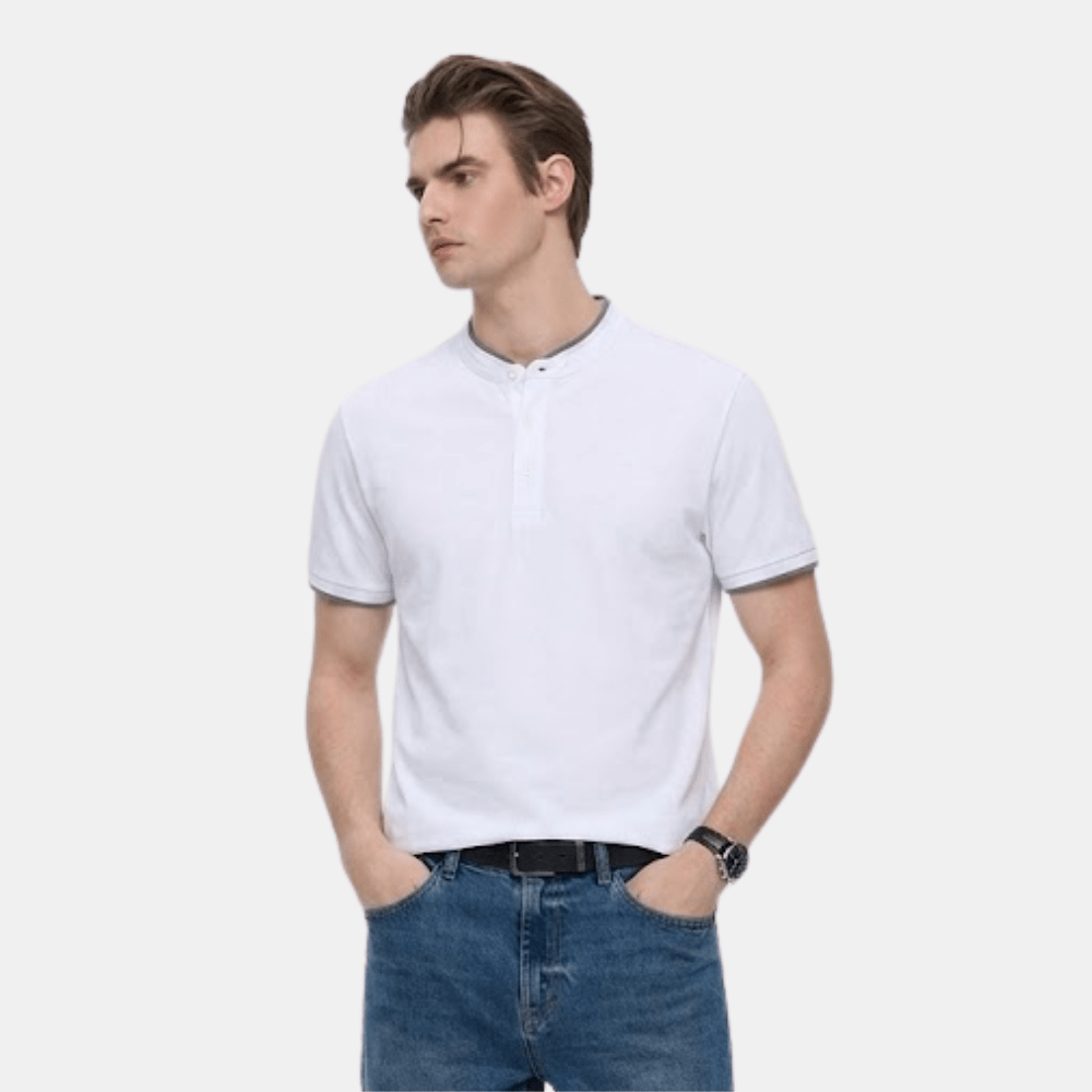 Giordano Henley Polo Shirt (White) - DIVA ONLINE STORE