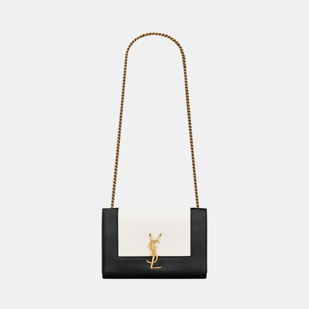 Saint Laurent Kate Small Shoulder Bag (Black/ White) - DIVA ONLINE STORE