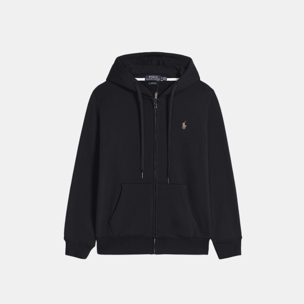 Ralph Lauren Double - Knit Full - Zip Hoodie (Black) - DIVA ONLINE STORE