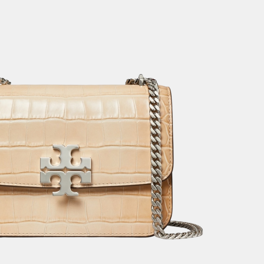 Tory Burch Small Eleanor Croc-Embossed Bag (Pale Blush)