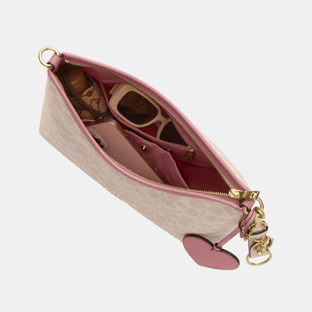 Coach Laurel Shoulder Bag In Signature Canvas With Heart Charm - DIVA ONLINE STORE