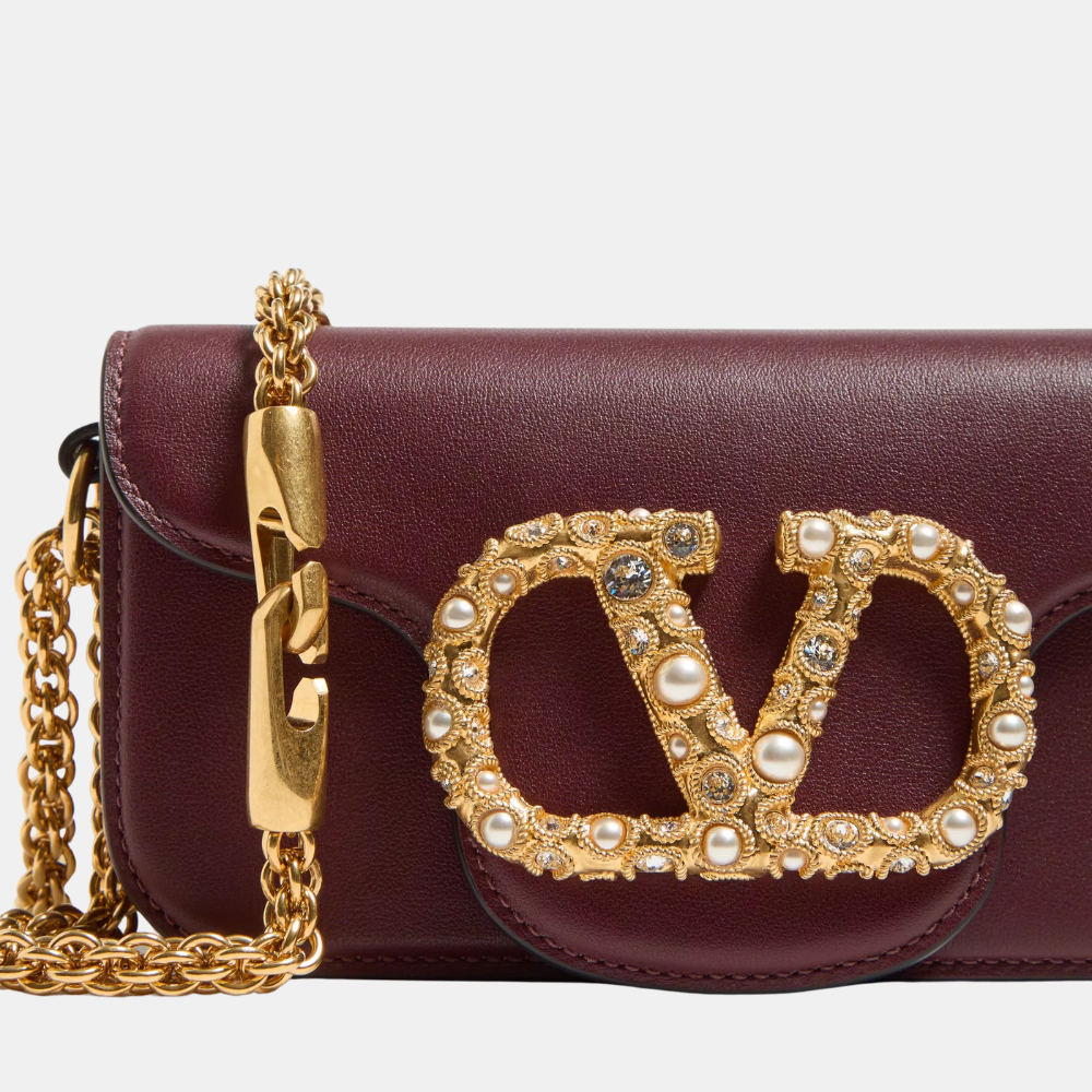 Valentino Garavani Locò Small Shoulder Bag (Rosewood)
