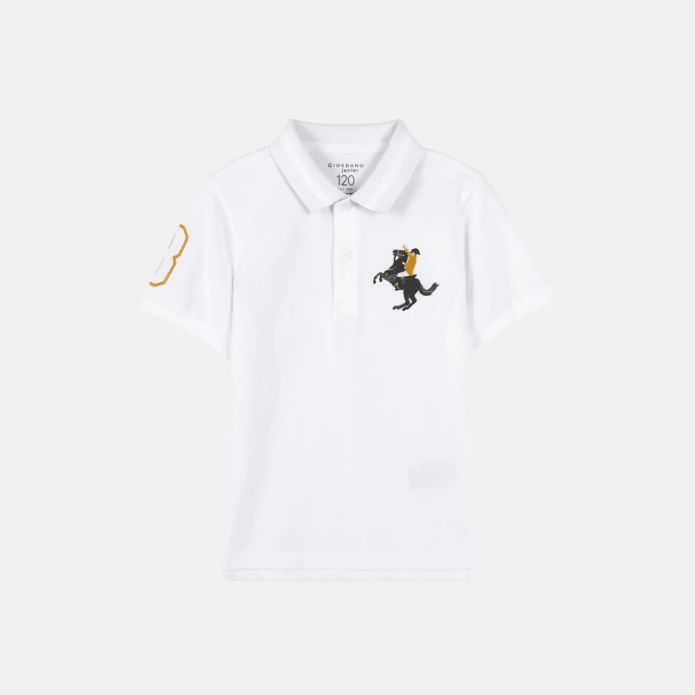 Giordano 3D Napoleon Polo Shirt (White) - DIVA ONLINE STORE