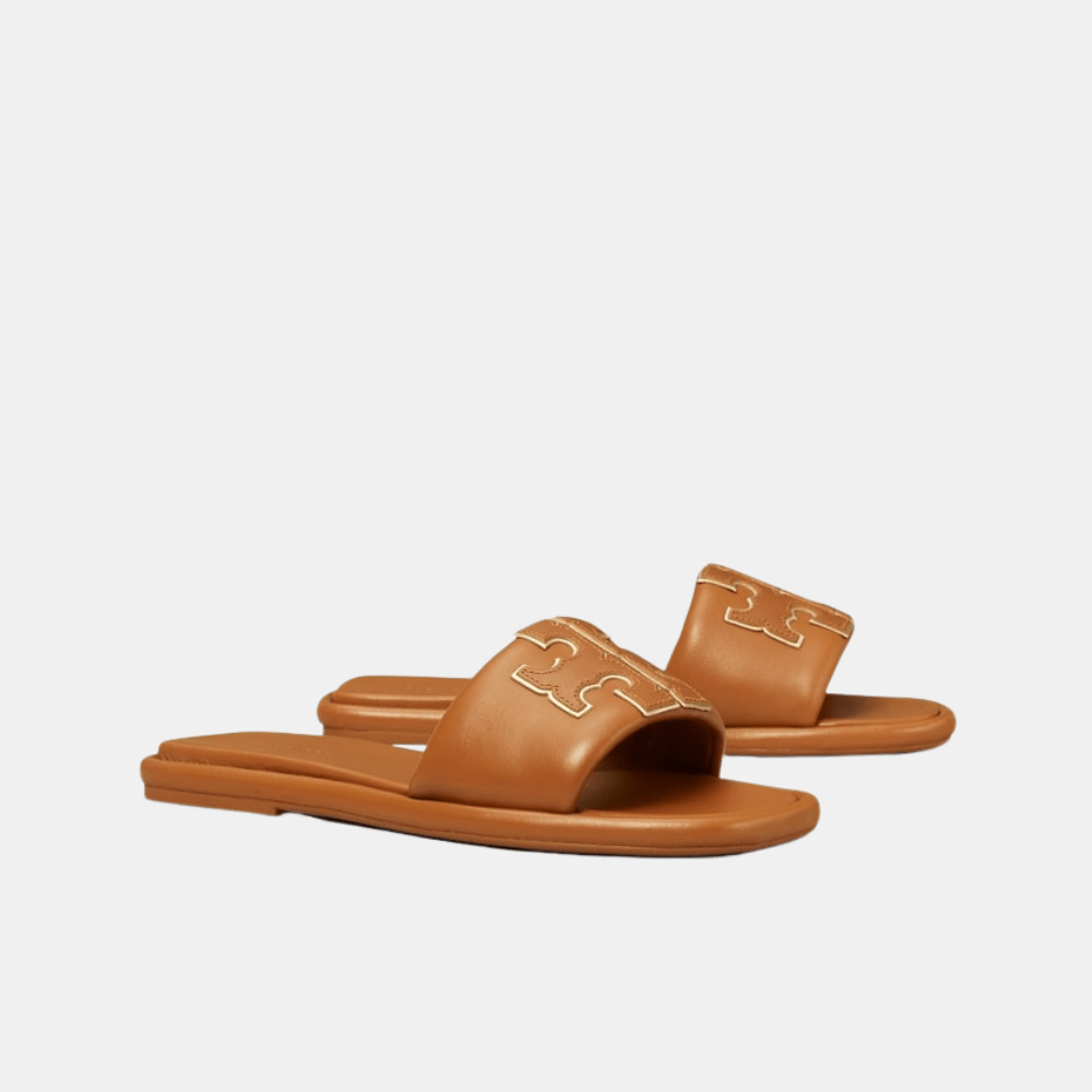 Tory Burch Double T Sport Slide (Bourbon Miele) - DIVA ONLINE STORE