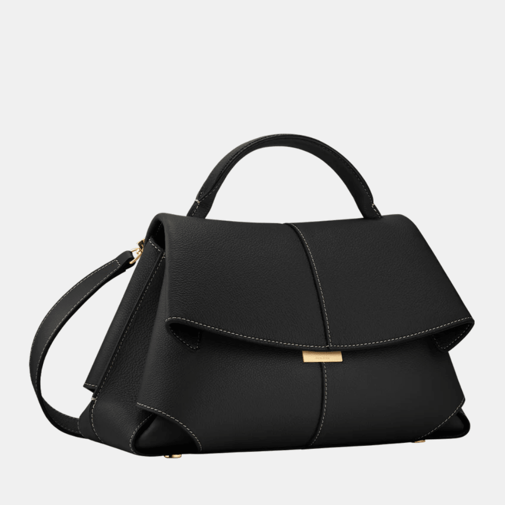 Polène Mokki Edition Textured Black with Ecru Stitching - DIVA ONLINE STORE