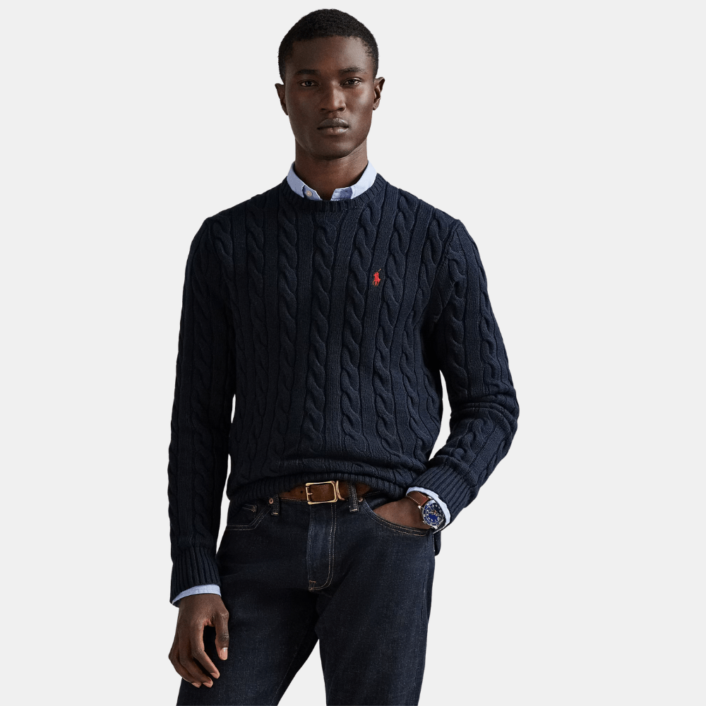 Ralph Lauren Cable - Knit Cotton Jumper (Hunter Navy) - DIVA ONLINE STORE