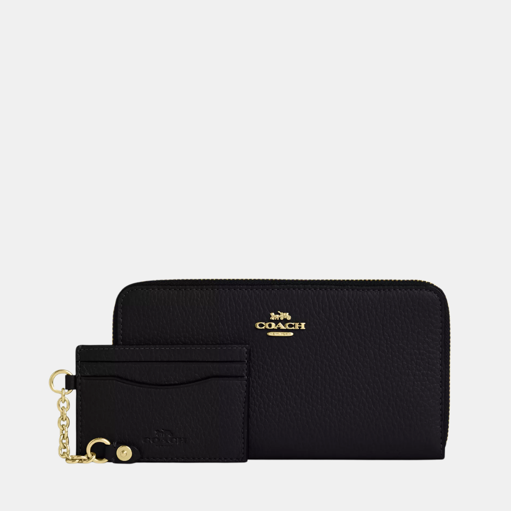 Coach Long Zip Around Wallet With Detachable Card Case