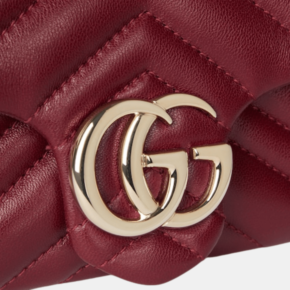 Gucci GG Marmont Mini Shoulder Bag In Rosso Ancora Red Leather - DIVA ONLINE STORE