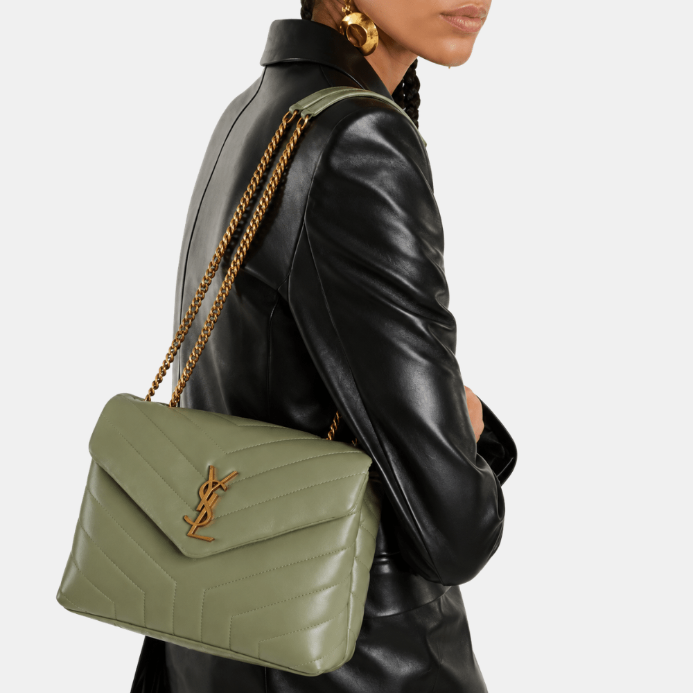 Saint Laurent Loulou Small Shoulder Bag (Sage) - DIVA ONLINE STORE