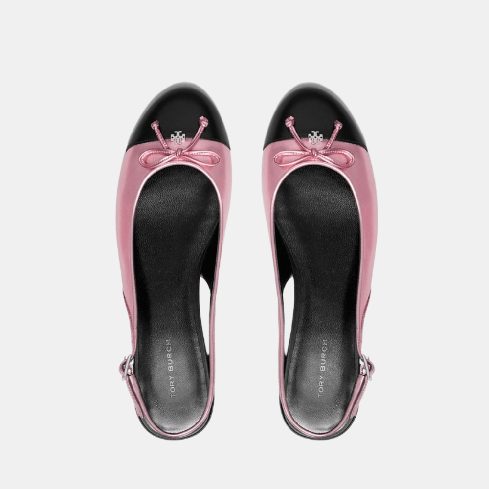 Tory Burch Cap - Toe Slingback (Pink Etoile/Perfect Black) - DIVA ONLINE STORE