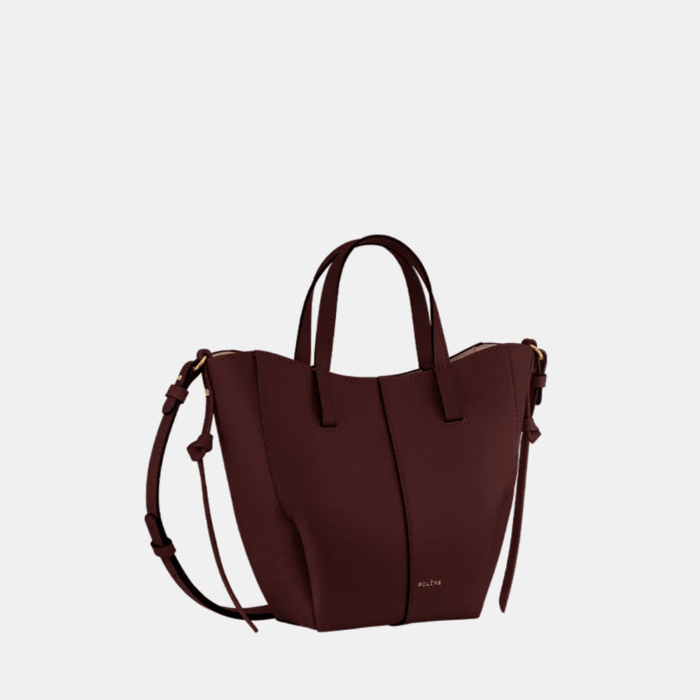 Polène Cyme Tote Nano Edition Textured Black Cherry - DIVA ONLINE STORE