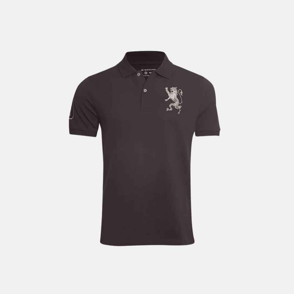 Giordano 3D Lion Polo Shirt (Brown) - DIVA ONLINE STORE