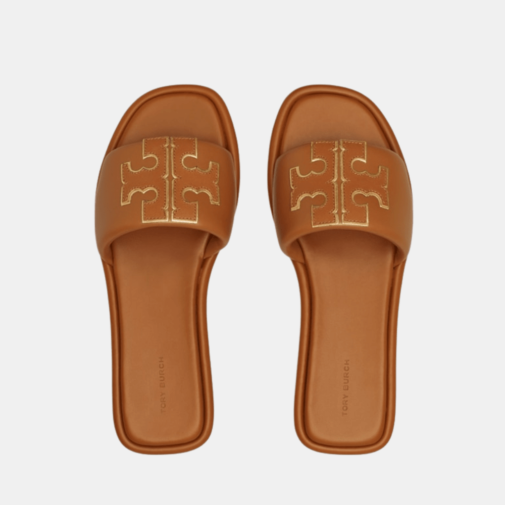 Tory Burch Double T Sport Slide (Bourbon Miele) - DIVA ONLINE STORE