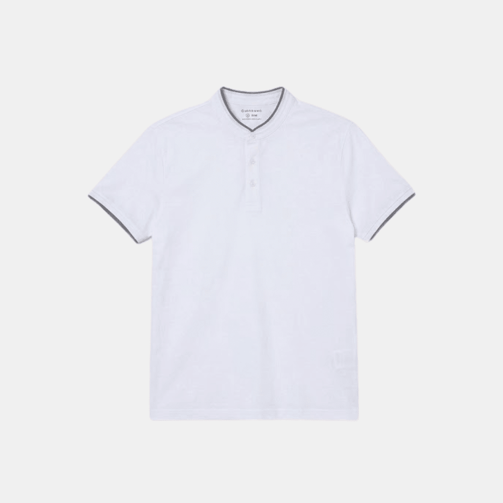Giordano Henley Polo Shirt (White) - DIVA ONLINE STORE