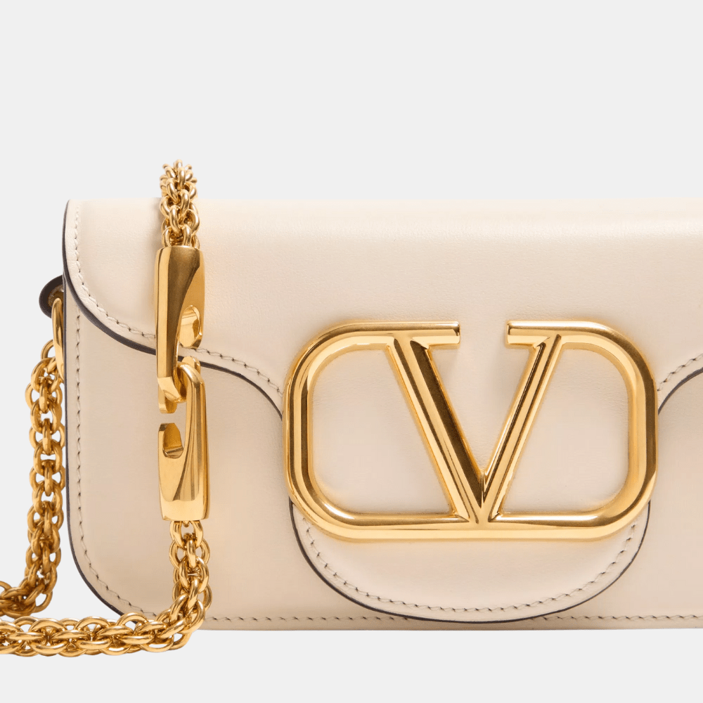 Valentino Garavani Locò Small Shoulder Bag (Light Ivory) - DIVA ONLINE STORE