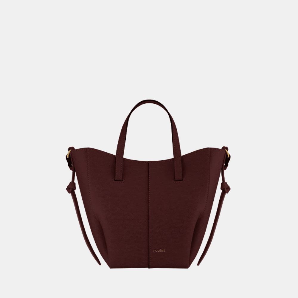 Polène Cyme Tote Nano Edition Textured Black Cherry - DIVA ONLINE STORE