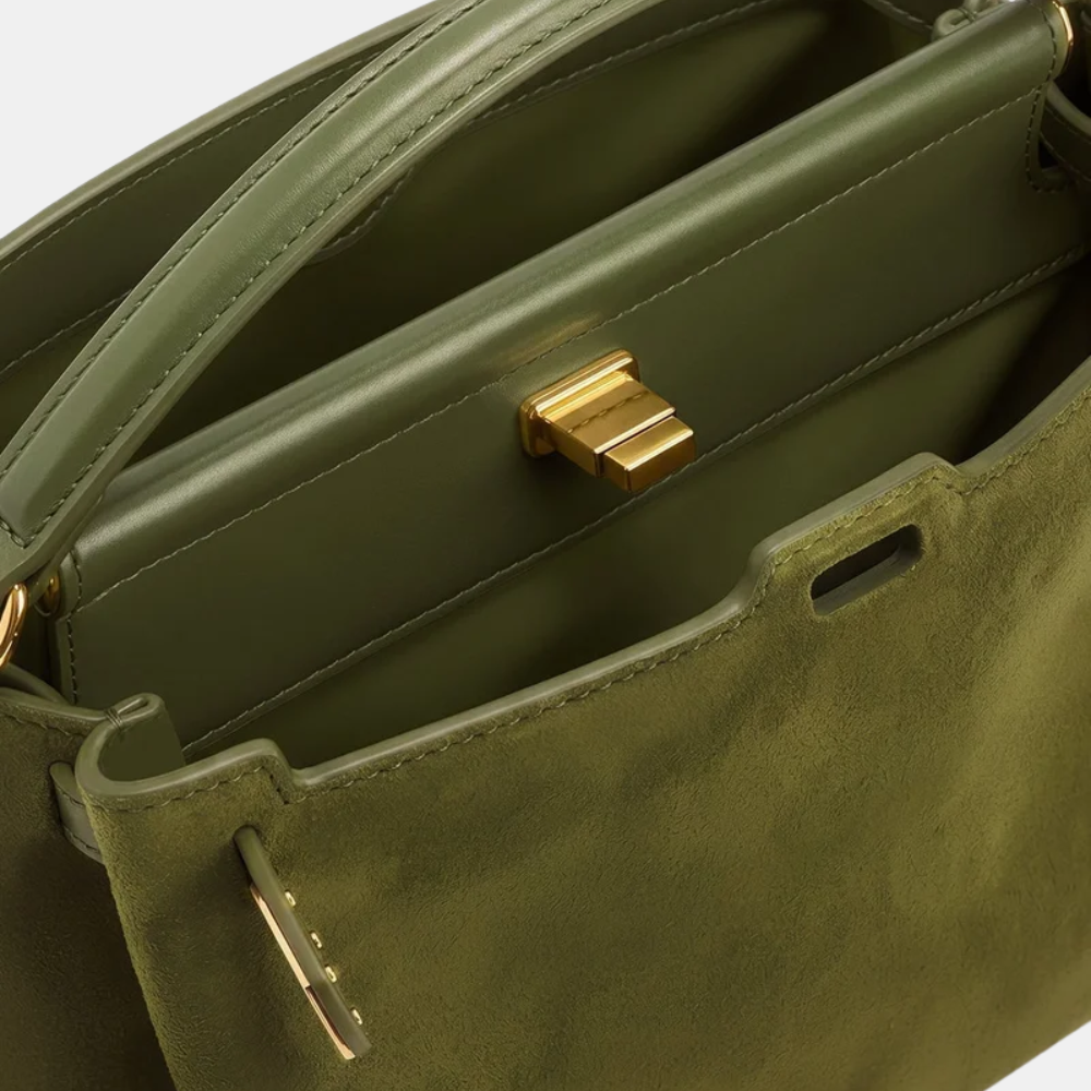 JW Pei Carmen Faux Suede Top Handle Bag