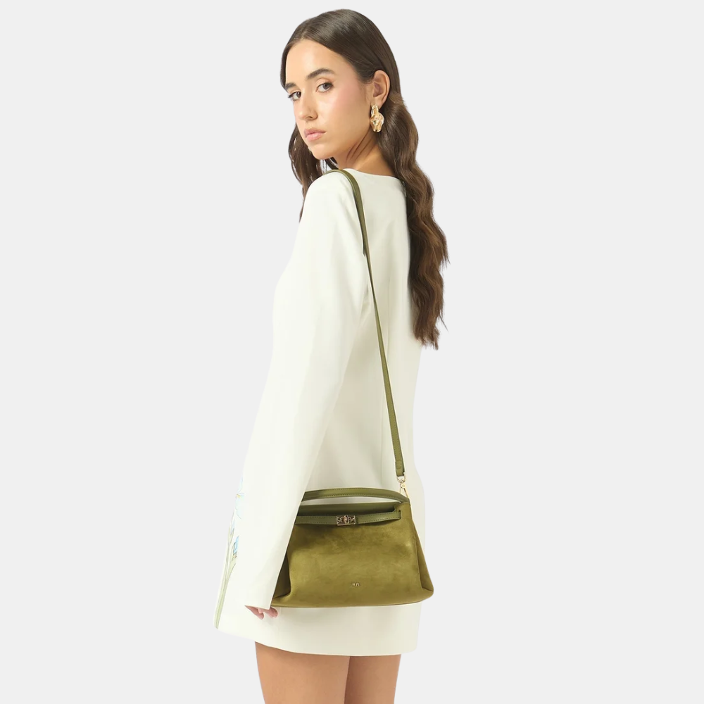 JW Pei Carmen Faux Suede Top Handle Bag