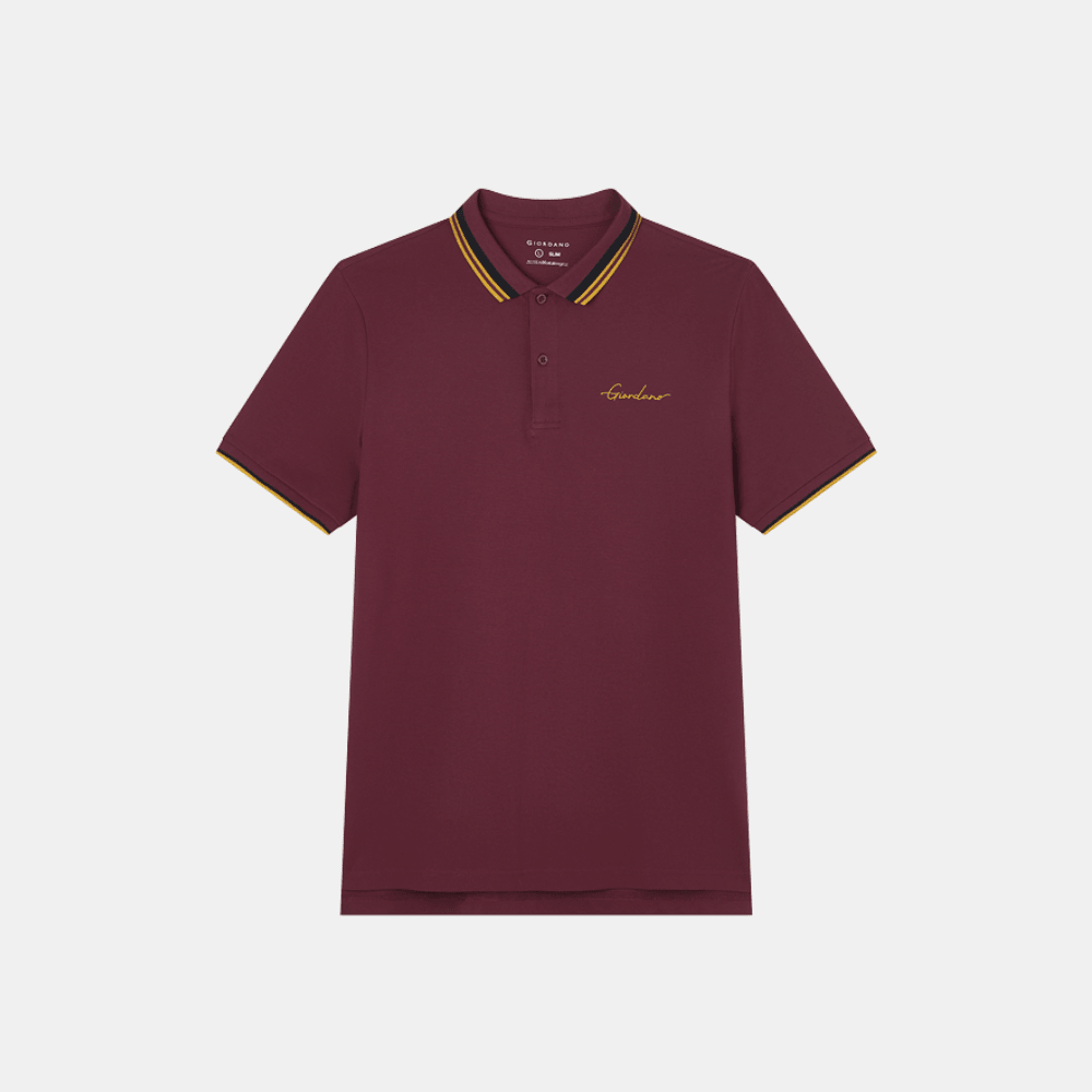 Giordano Signature Embroidery Polo Shirt (Red) - DIVA ONLINE STORE