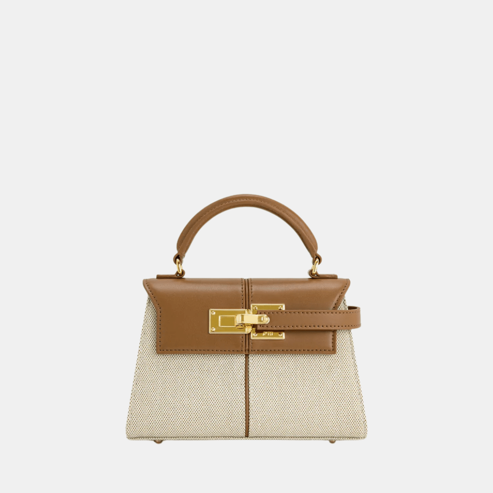 JW Pei Elise Top Handle Bag (Brown Canvas) - DIVA ONLINE STORE