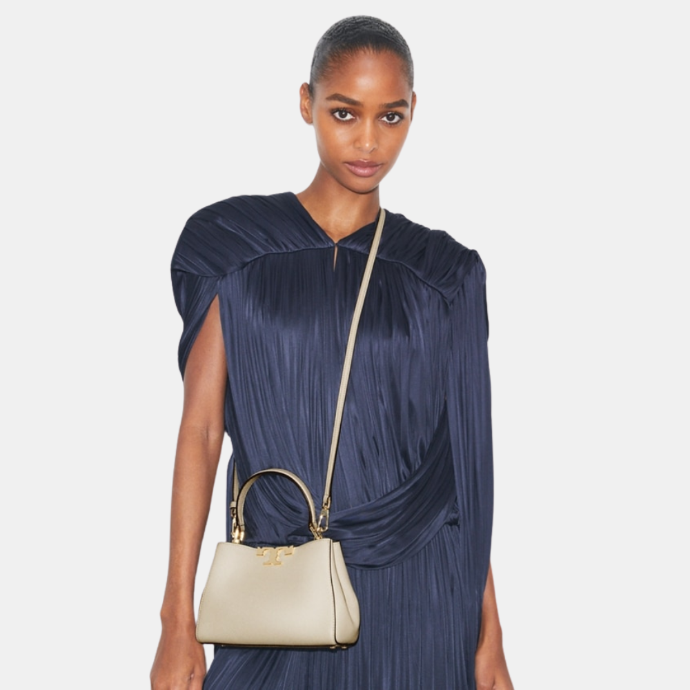 Tory Burch Mini Eleanor Satchel (Light Stone)
