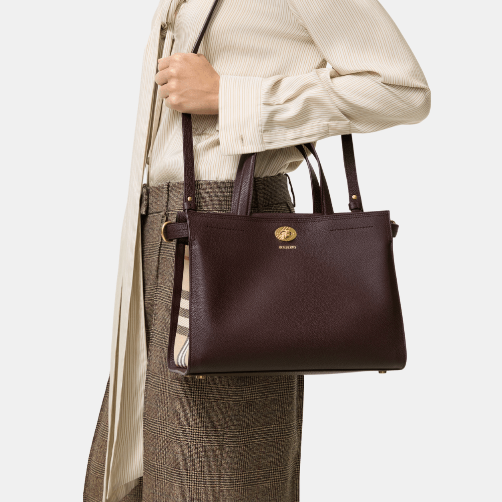 Burberry Small Cotswolds Check Tote (Vineyard Red) - DIVA ONLINE STORE