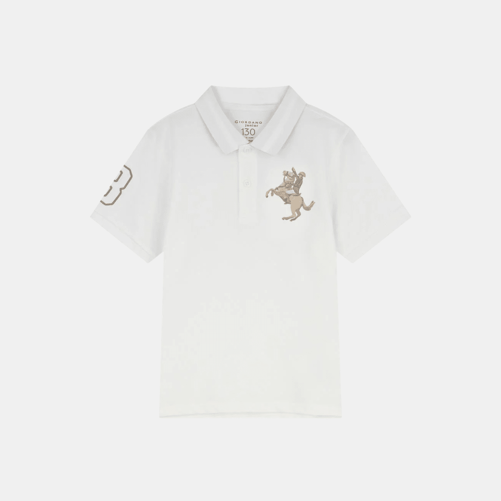 Giordano 3D Napoleon Polo Shirt (White) - DIVA ONLINE STORE