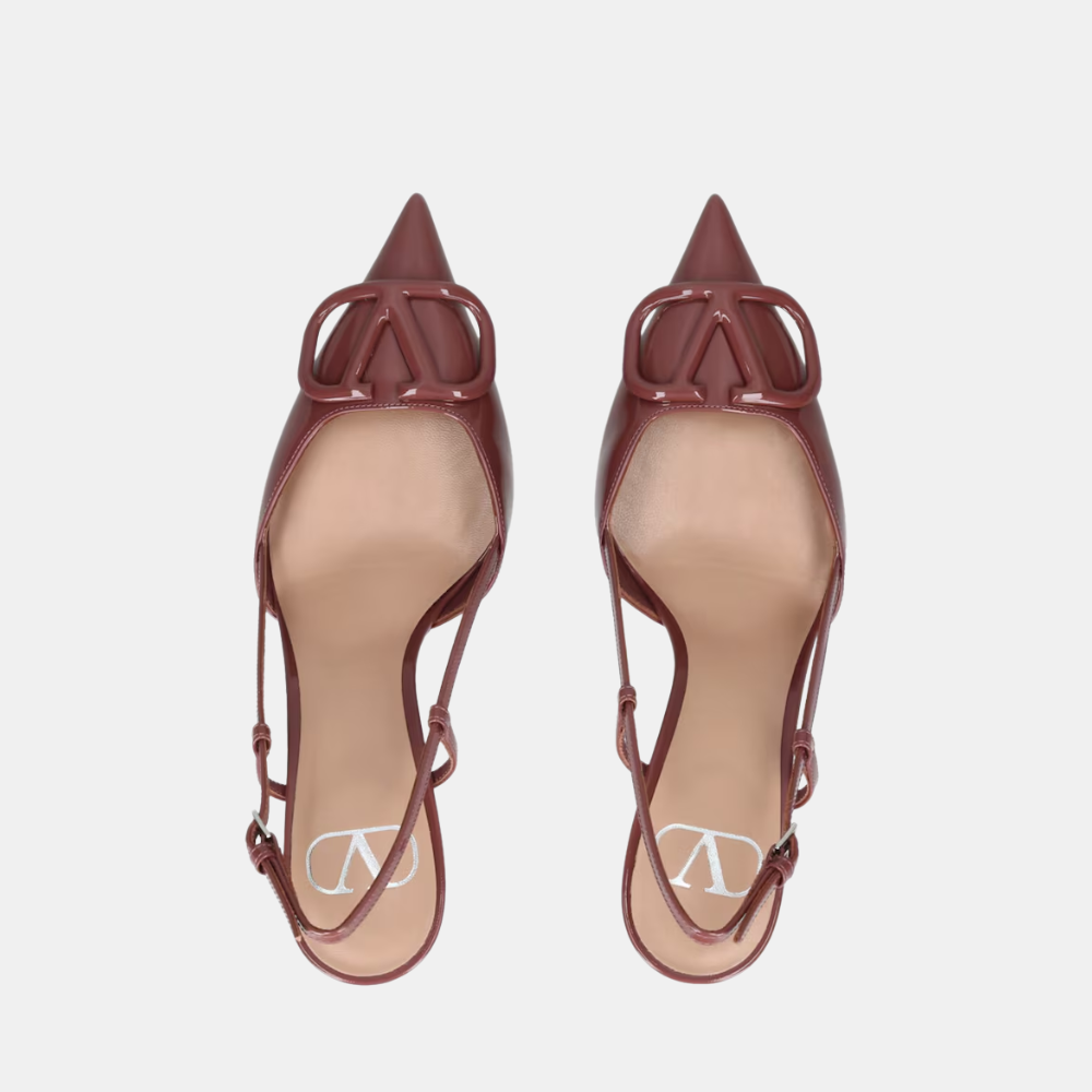 Valentino VLogo Signature Patent Leather Slingback Pumps