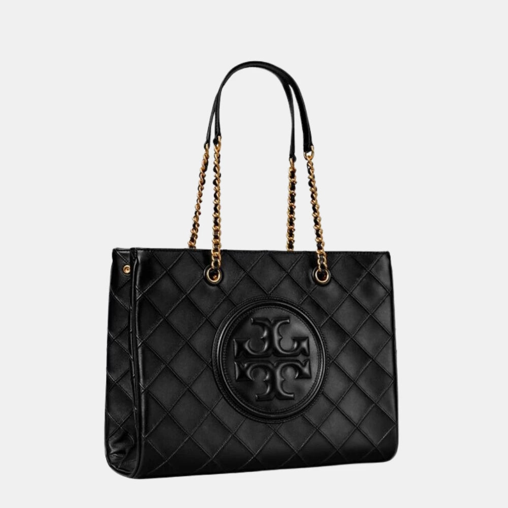 Tory Burch Fleming Soft Chain Tote (Black) - DIVA ONLINE STORE
