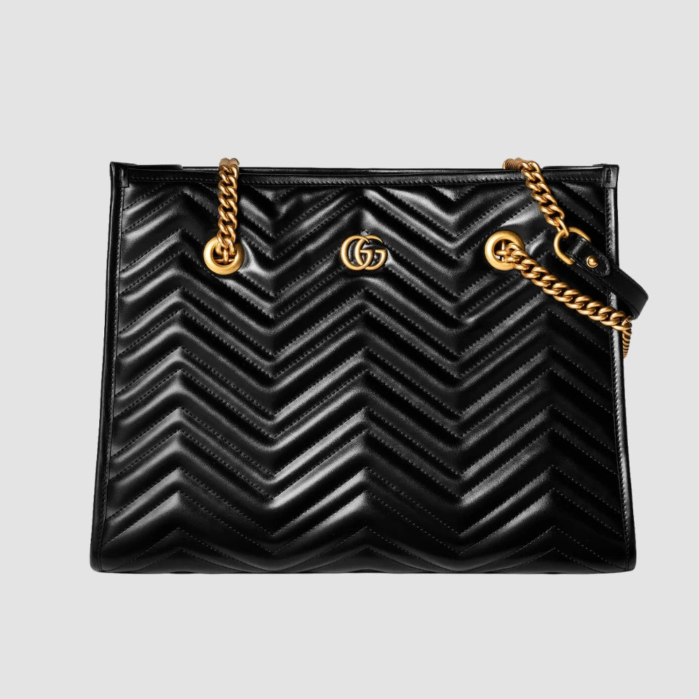 Gucci GG Marmont Medium Tote Bag (Black) - DIVA ONLINE STORE