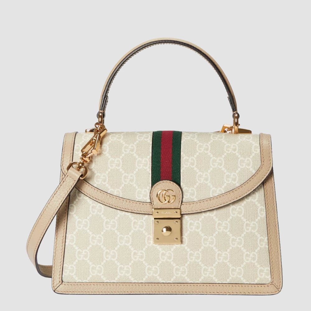 Gucci Ophidia Small Top Handle Bag (Beige/White) - DIVA ONLINE STORE