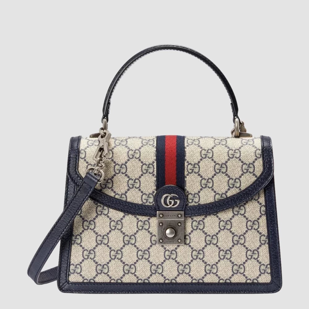 Gucci Ophidia Small Top Handle Bag (Beige/Blue) - DIVA ONLINE STORE