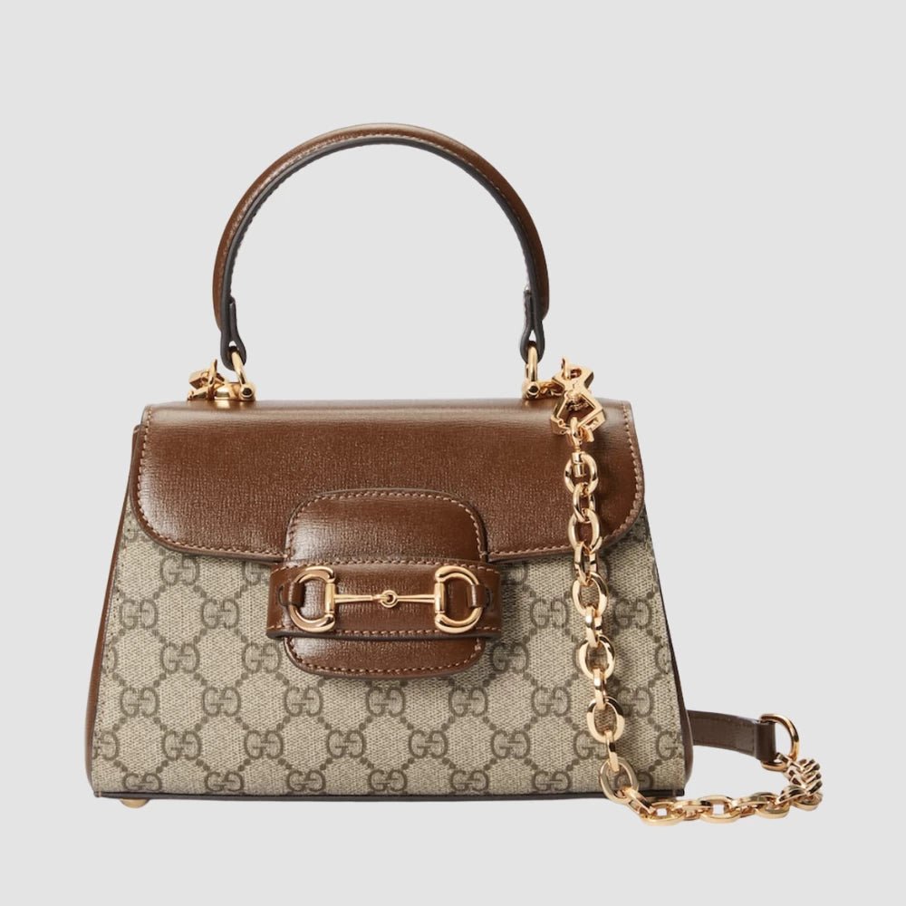 Gucci Horsebit 1955 Mini Top Handle Bag (Light Brown Canvas) - DIVA ONLINE STORE