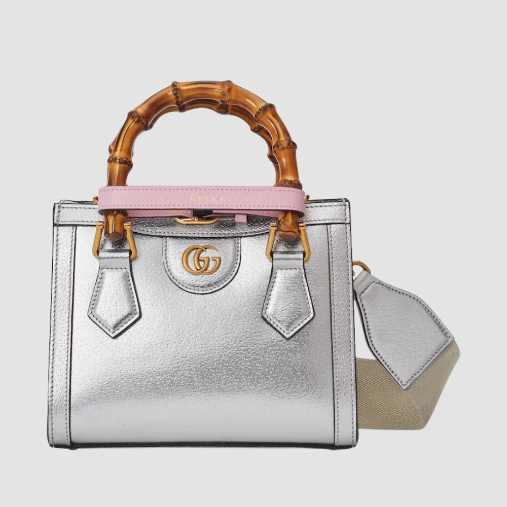 Gucci Diana Mini Tote Bag (Silver) - DIVA ONLINE STORE