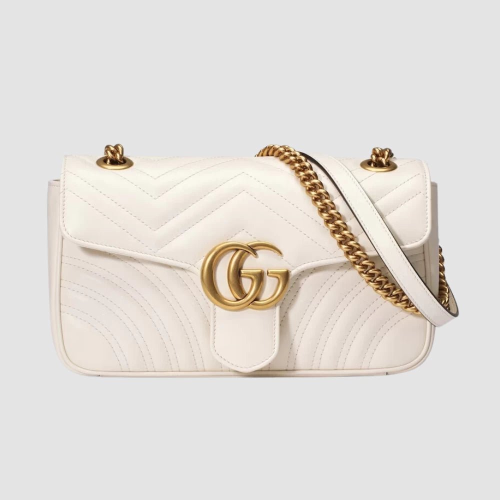 Gucci GG Marmont Small Shoulder Bag (White) - DIVA ONLINE STORE