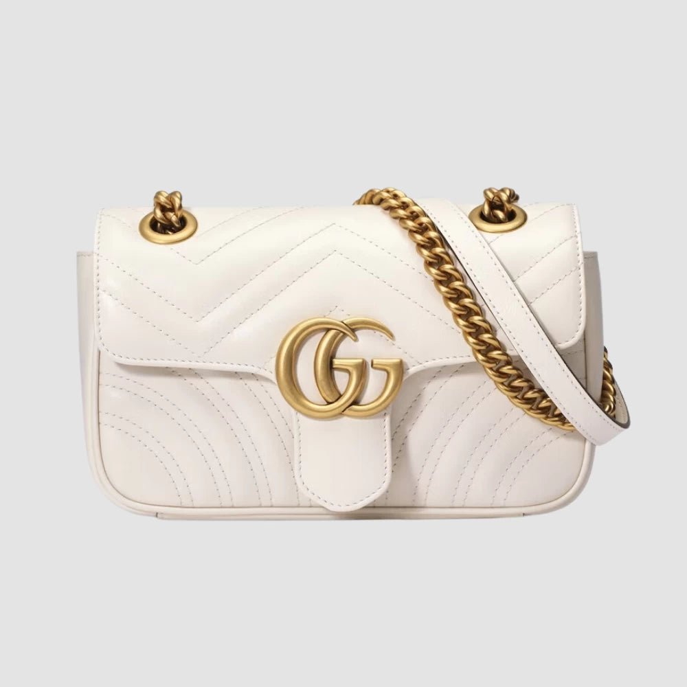 Gucci GG Marmont Mini Shoulder Bag (White) - DIVA ONLINE STORE