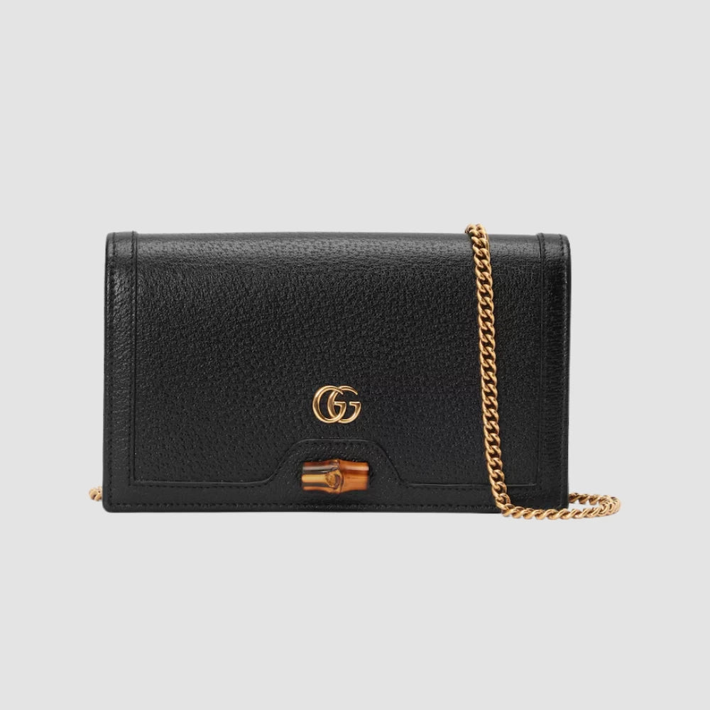 Gucci Diana Mini Bag With Bamboo (Black) - DIVA ONLINE STORE