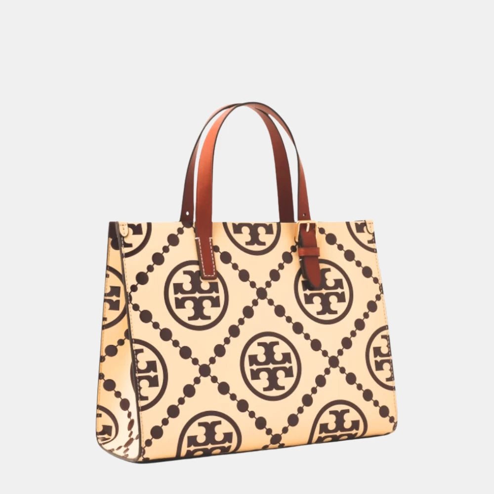 Tory Burch Small T Monogram Contrast Embossed Tote (Maroon) - DIVA ONLINE STORE