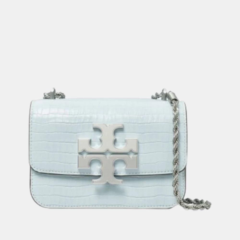 Tory Burch Small Eleanor Croc - Embossed Bag (Blue) - DIVA ONLINE STORE