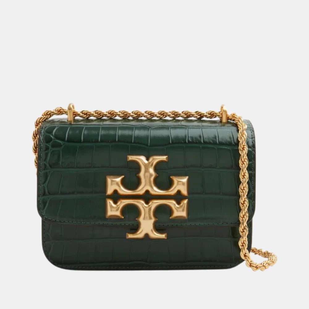 Tory Burch Small Eleanor Croc - Embossed Bag (Green) - DIVA ONLINE STORE