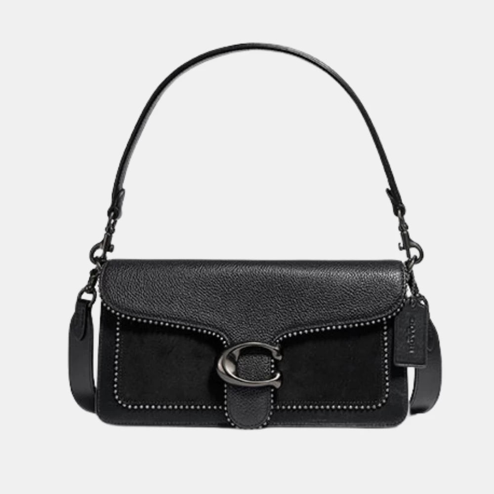 Coach Tabby 26 Mix Leather Shoulder Bag (Black) - DIVA ONLINE STORE