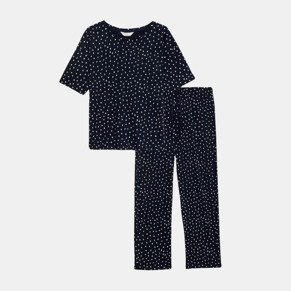 Marks and Spencer Cotton Modal Polka Dot Pyjama Set - DIVA ONLINE STORE