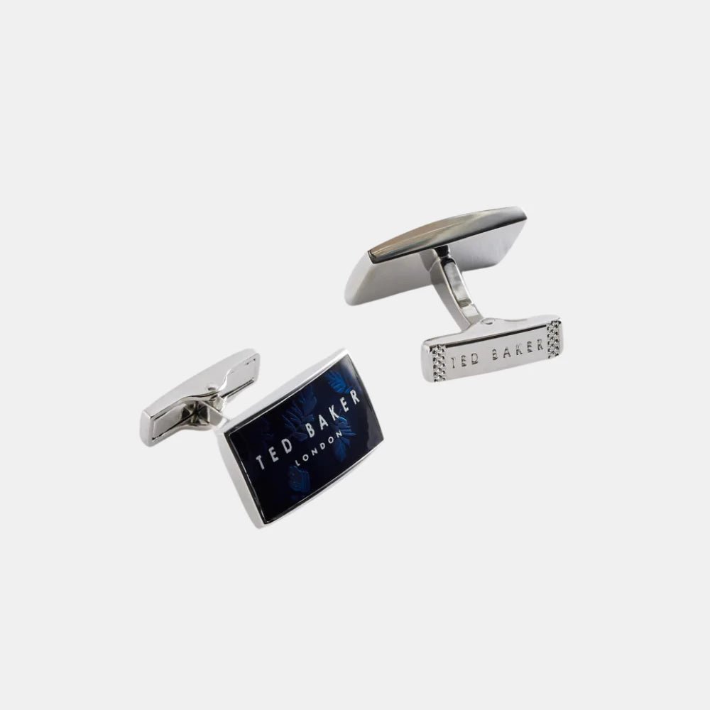Ted Baker Leroy Enamel Branded Cufflinks (Silver) - DIVA ONLINE STORE