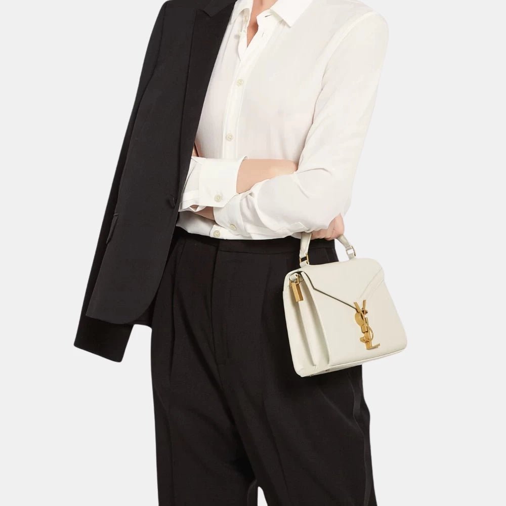 Saint Laurent Cassandra Mini Top Handle Bag (White) - DIVA ONLINE STORE