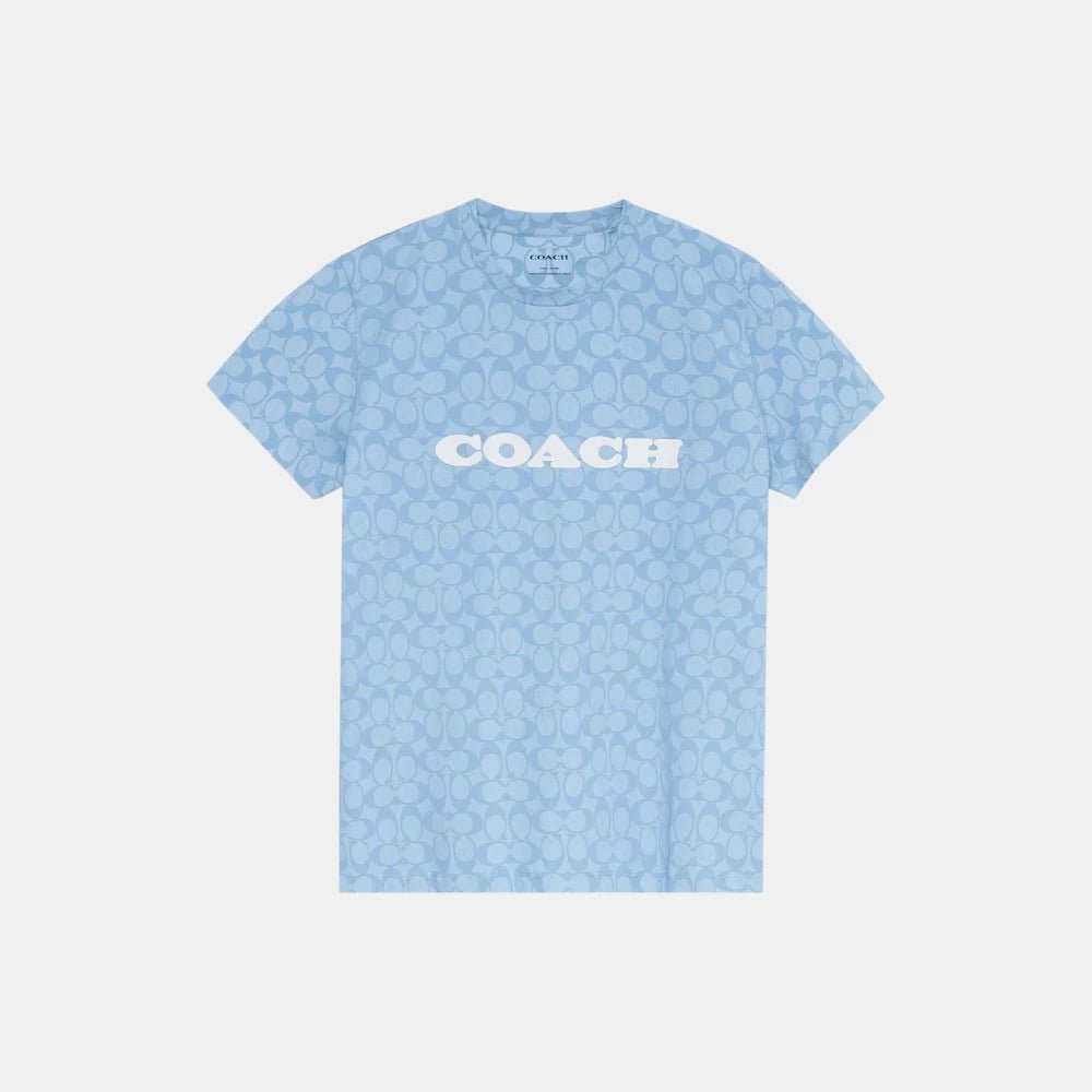 Coach Signature Chambray T Shirt In Organic Cotton - DIVA ONLINE STORE