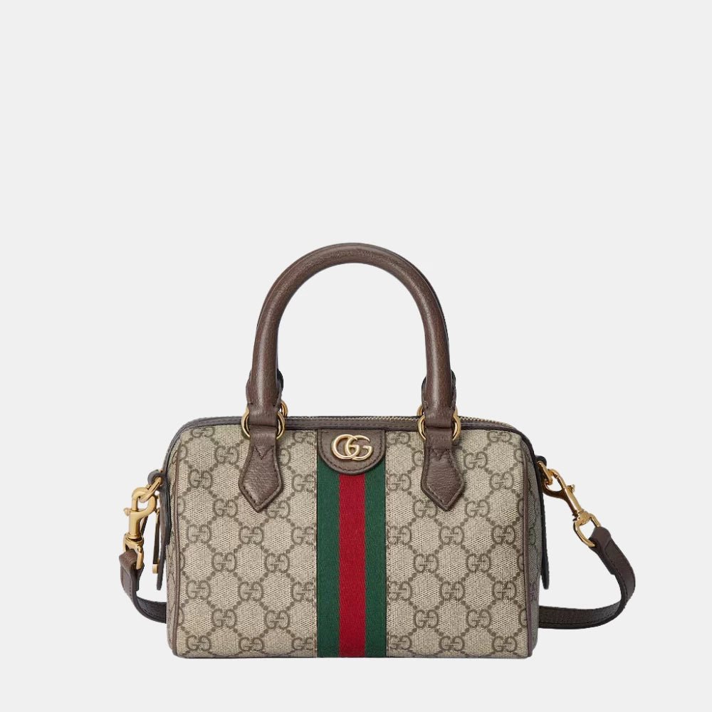 Gucci Ophidia Mini Top Handle Bag (Beige/Ebony) - DIVA ONLINE STORE