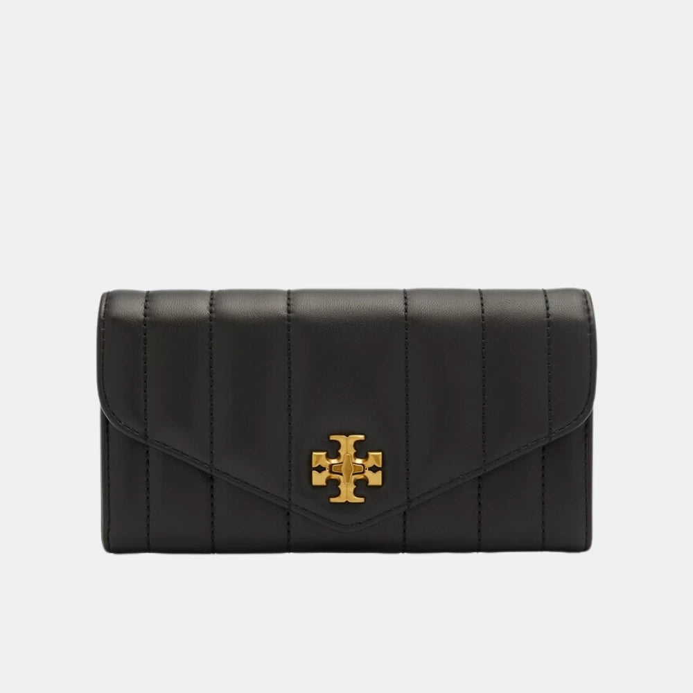 Tory Burch Kira Envelope Wallet in Quilted Leather (Black) - DIVA ONLINE STORE