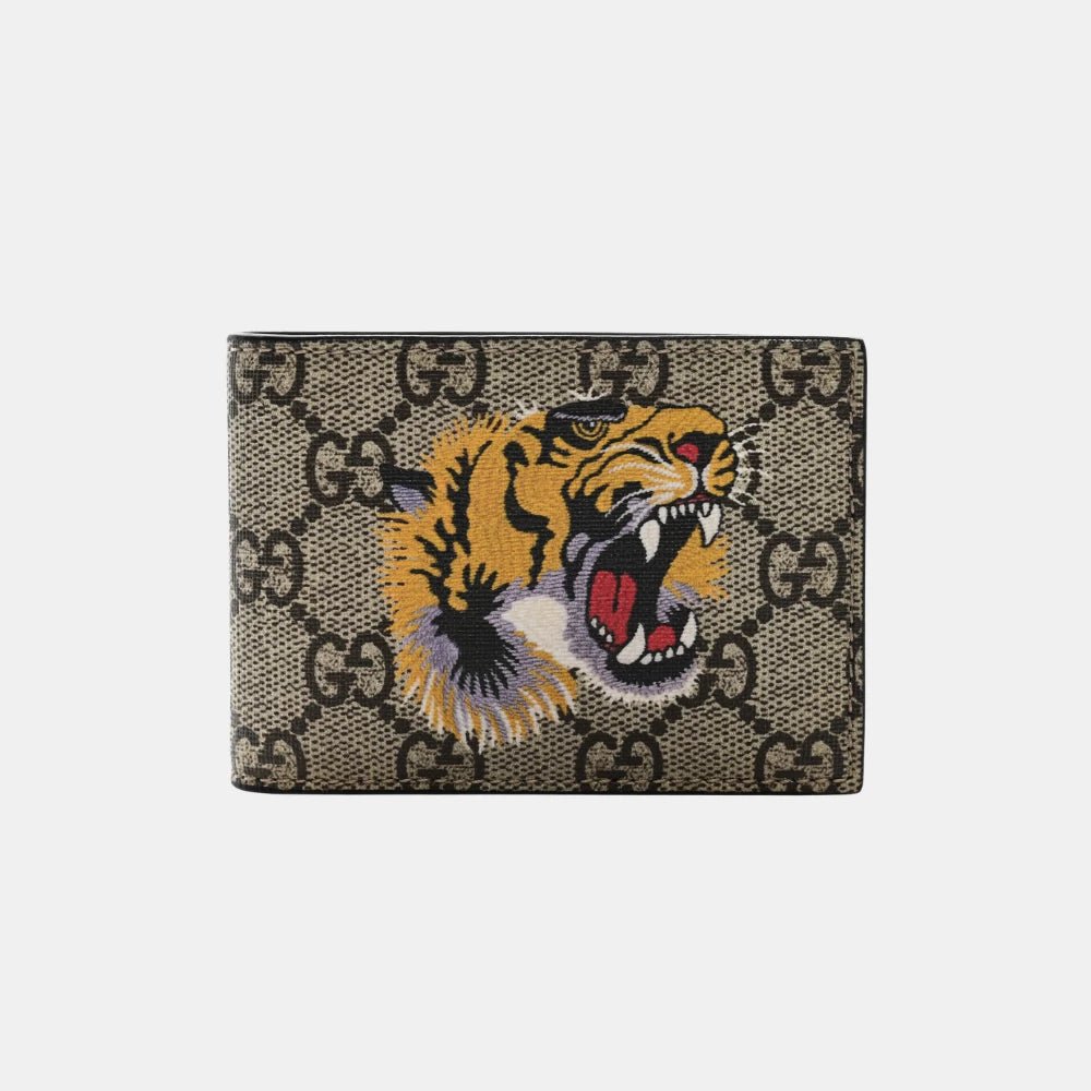Gucci GG Supreme Canvas Tiger Bifold Wallet - DIVA ONLINE STORE